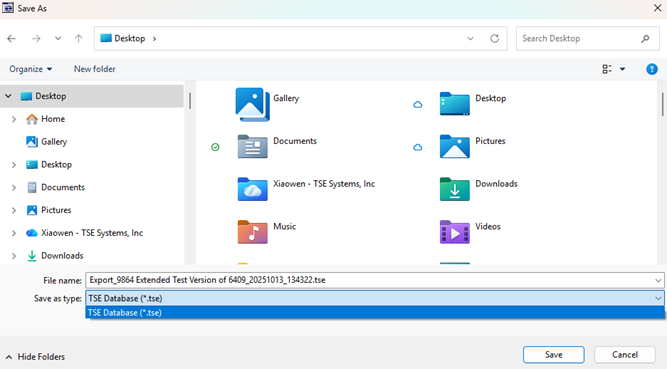 Figure: Save the exported file